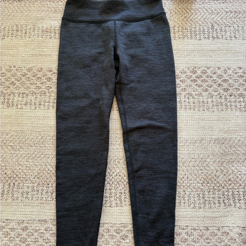 Athleta black charcoal leggings with soft fur inside